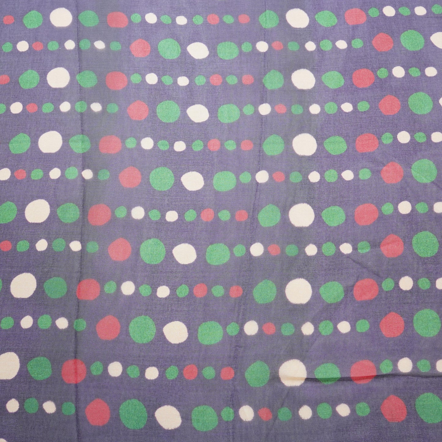 Purple Polka Dot Print Organza Fabric