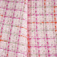 Pink Check Tweed Fabric 21882