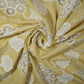 Yellow Floral Poplin Schiffli Fabric 22584 