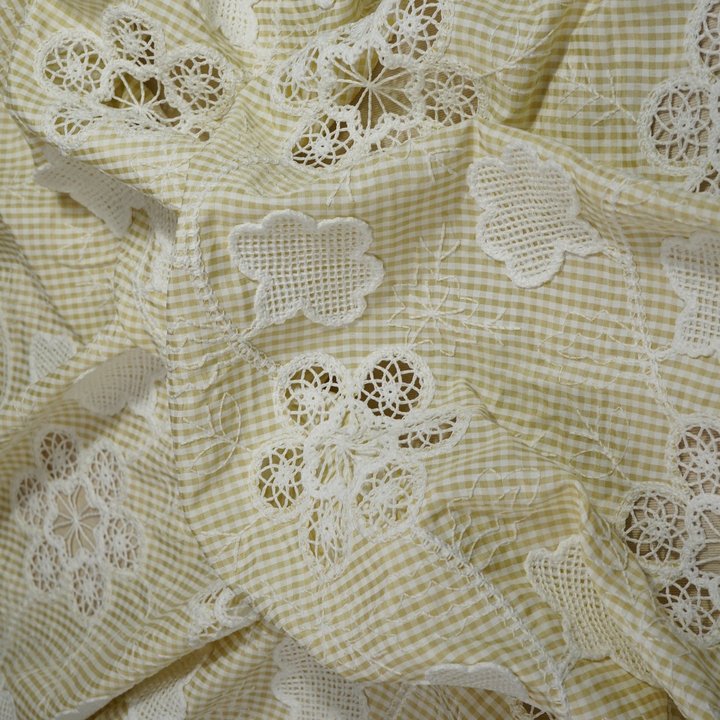 Beige Floral Poplin Schiffli Fabric 22582