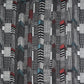 Grey Geometrical Print Cotton Linen Fabric 21025