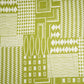 Green Geometrical Print Cotton Linen Fabric 21030