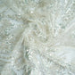 White Cutdana Sequins Embroidery Net Fabric 21298