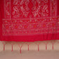 Red Bandhani Zari Sequin embroidery Cotton Silk Dupatta