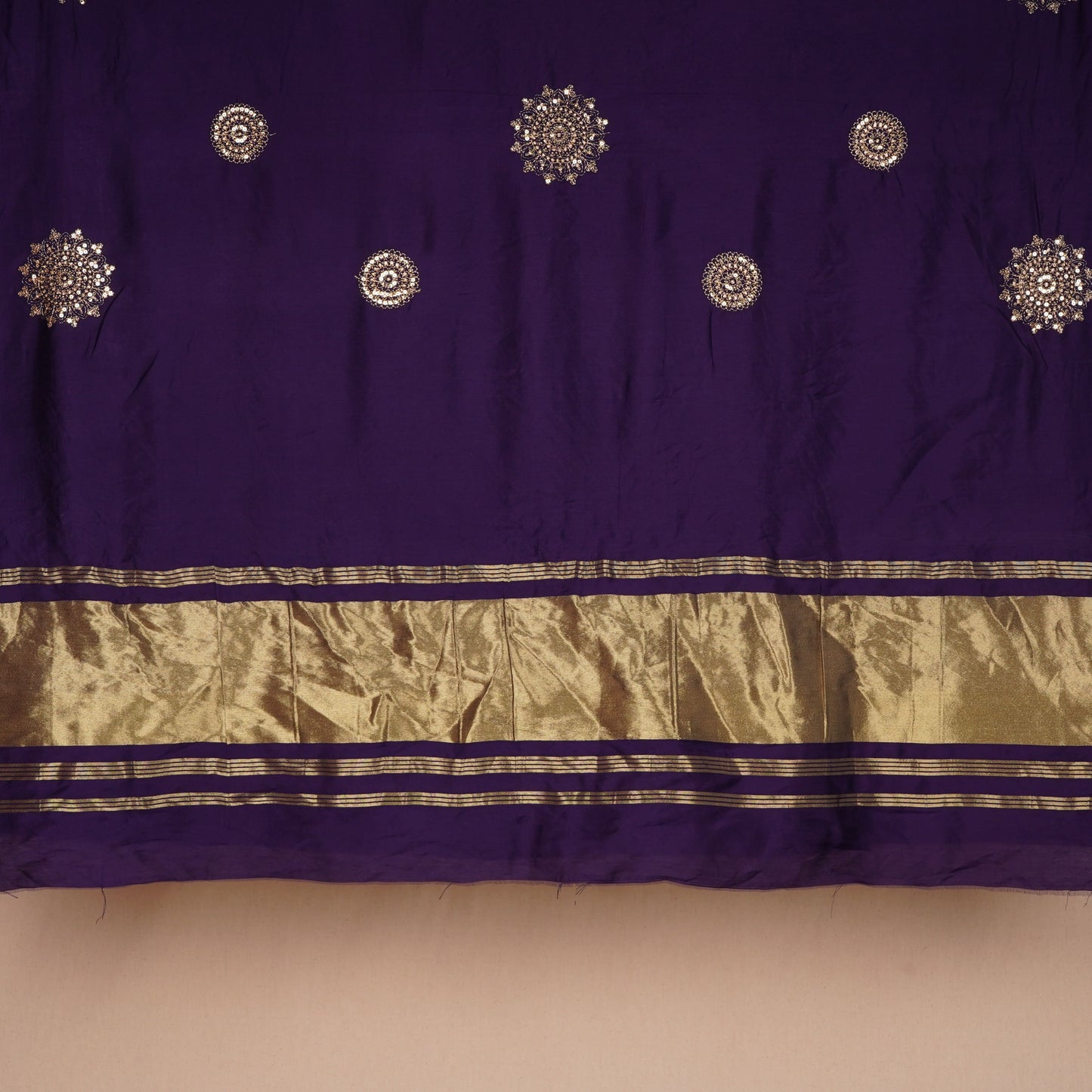 Purple Buta Work with sequin embroidery Cotton Silk Dupatta