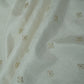 White Zari Dyeable Sequins Embroidery Russian Silk Fabric 22615