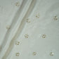 White Zari Dyeable Sequins Embroidery Russian Silk Fabric 22614