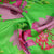 Green Floral Print Upada Silk Fabric 21083