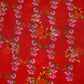 Red Floral Print Natural Crepe Fabric 21251