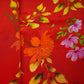 Red Floral Print Natural Crepe Fabric 21249