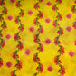 Yellow Floral Print Natural Crepe Fabric 21255