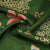 Dark Green Abstarct Print Upada Silk Fabric 21081