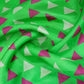 Green Geometrical Print Upada Silk Fabric 21084