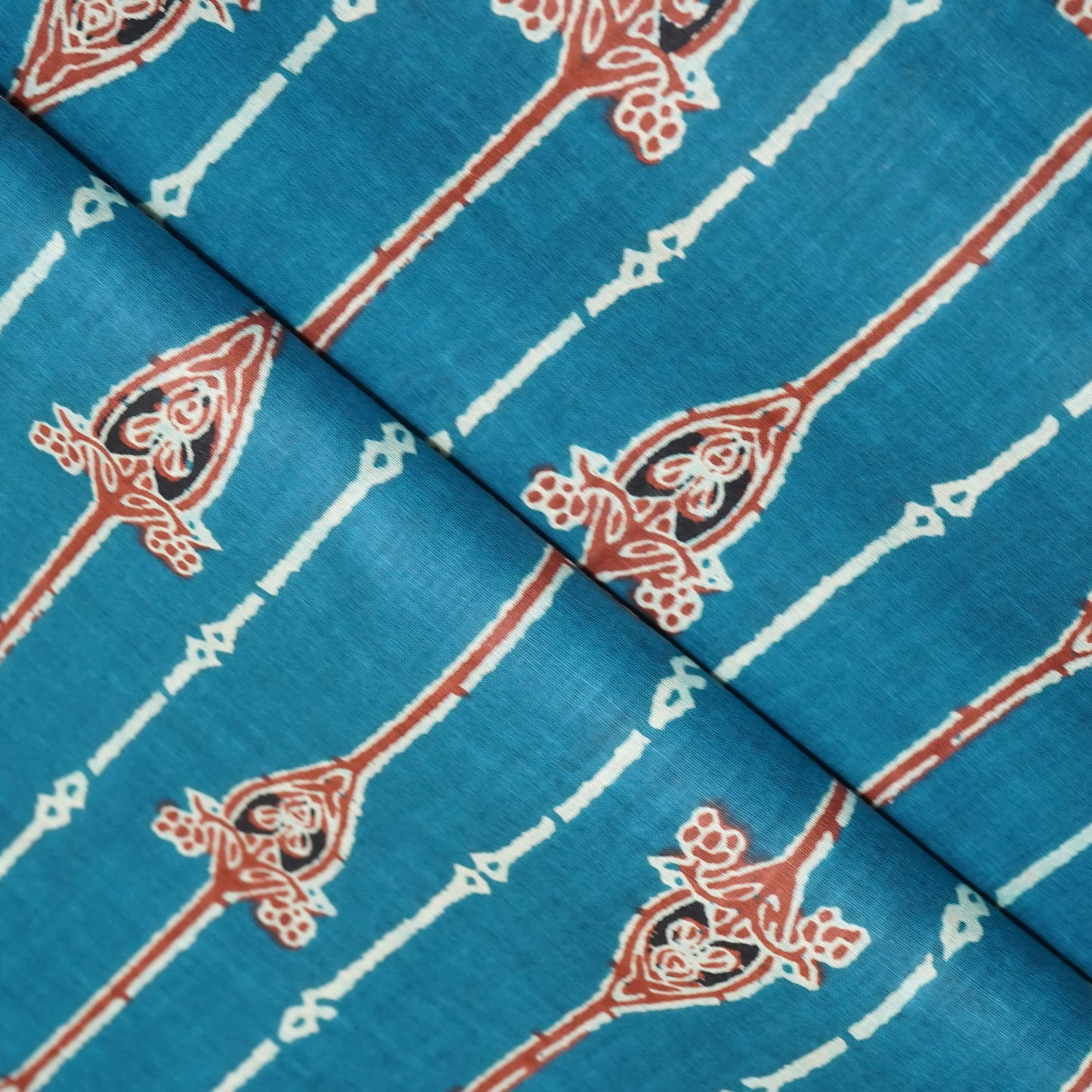 Blue Handblock Cotton Fabric 23443