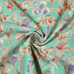 Green Floral Print Cotton Fabric 23451