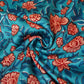 Blue Floral Print Cotton Fabric 23599 