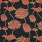 Black Floral Foil Print Cotton Fabric 23457