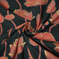 Black Floral Foil Print Cotton Fabric 23457