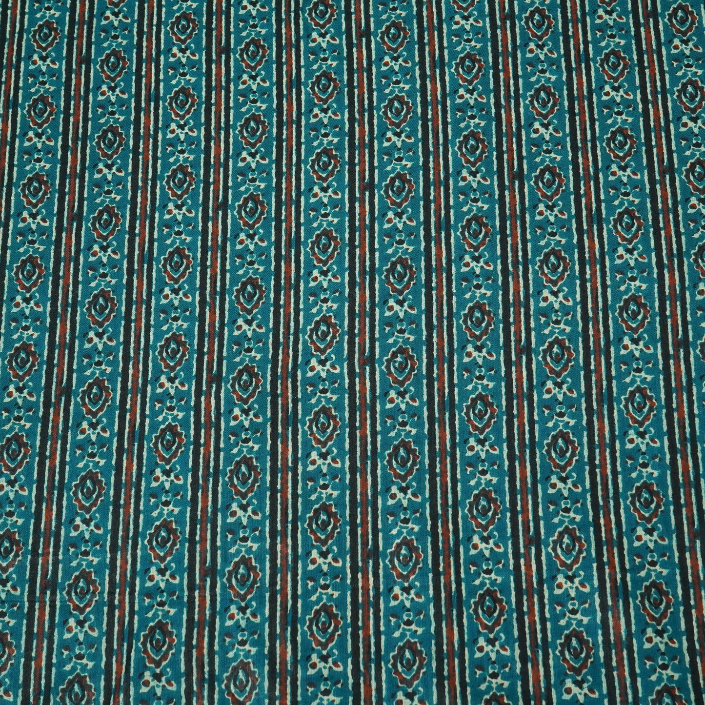 Blue & Black Handblock Cotton Fabric 23442