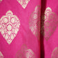 Pink Golden Zari Kattan Silk Fabric 21871