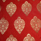 Red Golden Zari Kattan Silk Fabric 21873