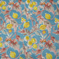 Blue Floral Print Cotton Fabric