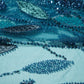 Teal Blue Cutdana & Sequins Embroidery Net Fabric 21965