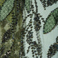 Olive Green Cutdana & Sequins Embroidery Net Fabric 21964