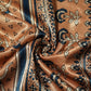 Peach Ajrakh Print Mashru Silk Fabric 21891