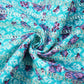 Sky Blue Floral Print Gota Work Cambric Cotton