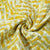 White Mustard Yellow Chevron Print Gota Work Cambric Cotton