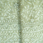 Premium  Cream Floral Sequence Embroidery Georgette Chikankari Fabric