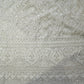 Premium  Dark Cream Heavy Paisley Sequence Embroidery Georgette Chikankari Fabric