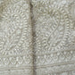 Premium  Dark Cream Heavy Paisley Sequence Embroidery Georgette Chikankari Fabric