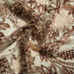 Cream & Pink Floral Pearl & Beads Imported Sequence Embroidery Net Fabric