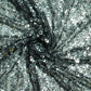 Black & Silver Sequence Embroidery Net Fabric