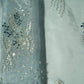 Grey Cutdana & Sequins Embroidery Organza Fabric