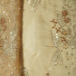 Beige Cutdana & Sequins Embroidery Organza Fabric