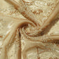 Beige Cutdana & Sequins Embroidery Organza Fabric