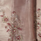 Dusky pink Cutdana & Sequins Embroidery Organza Fabric