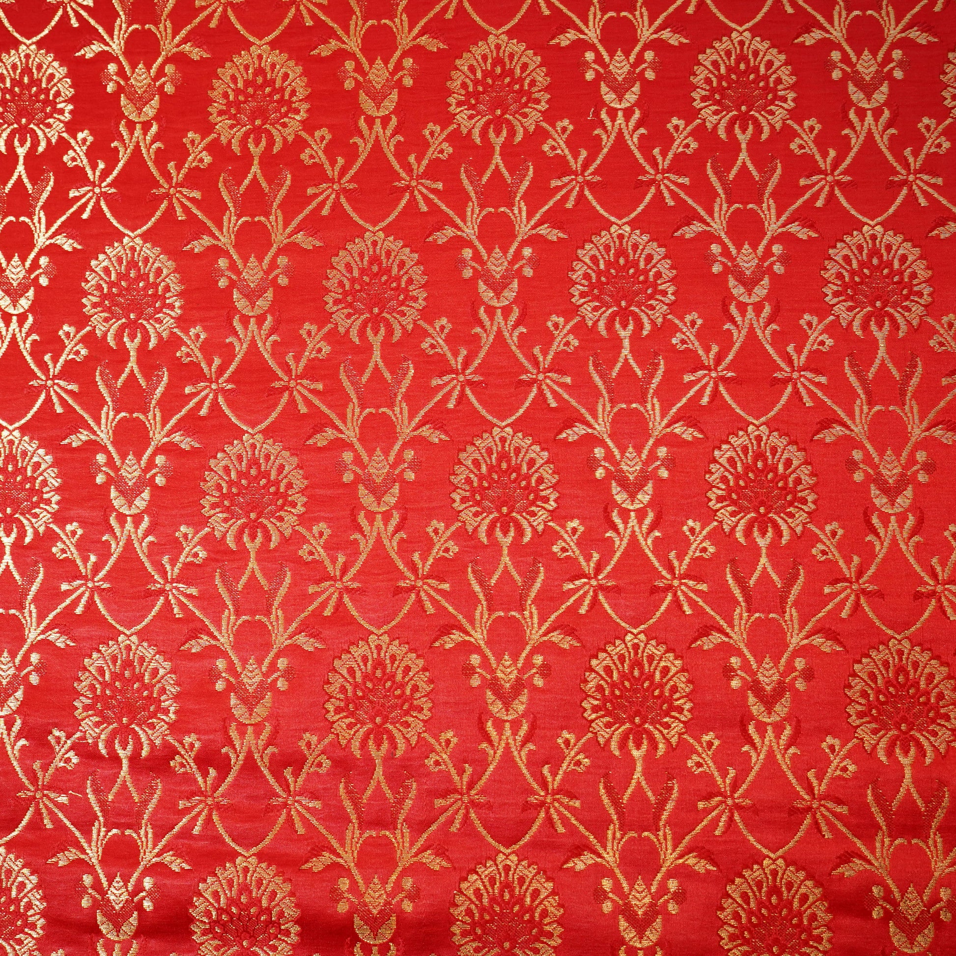 Red Banarasi Brocade Fabric 19219