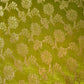 Olive Green Floral Banarasi Brocade Fabric