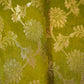 Olive Green Floral Banarasi Brocade Fabric