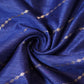 Navy Blue Golden Stripe with foil Chanderi Fabric