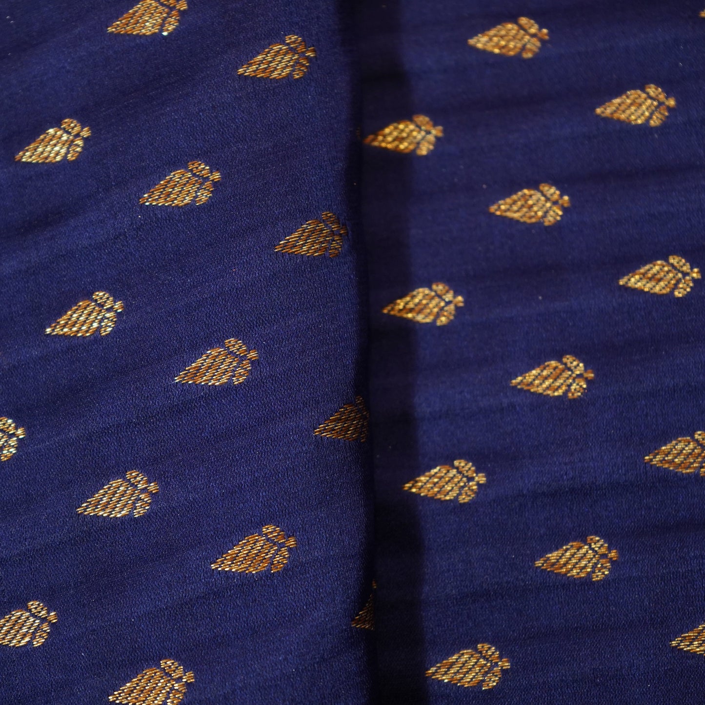 Navy Blue Banarasi Brocade Fabric 19222