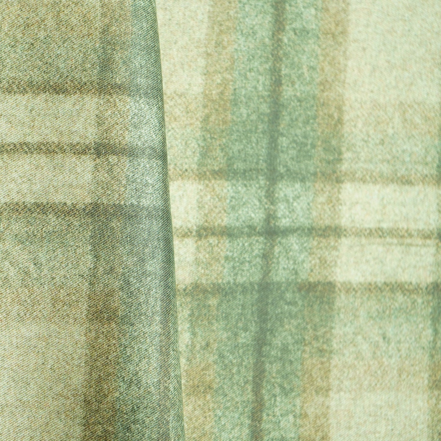 Military Green Check Print Pashmina Fabric