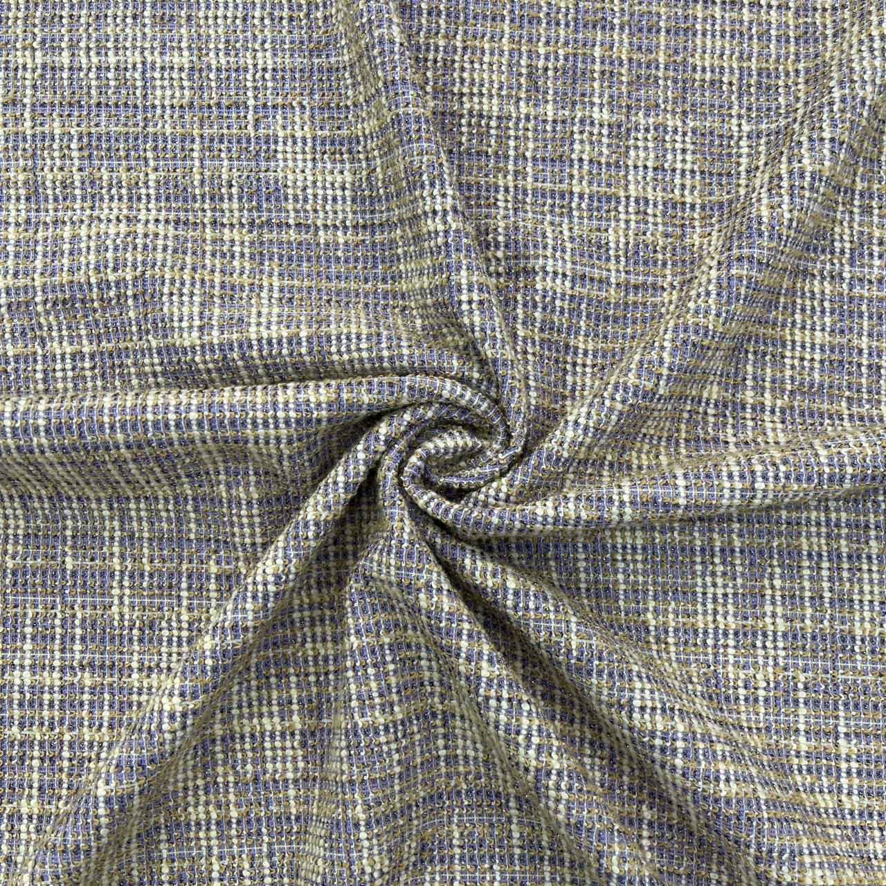 Lavender Stripes Print Tweed Lycra fabric 22440