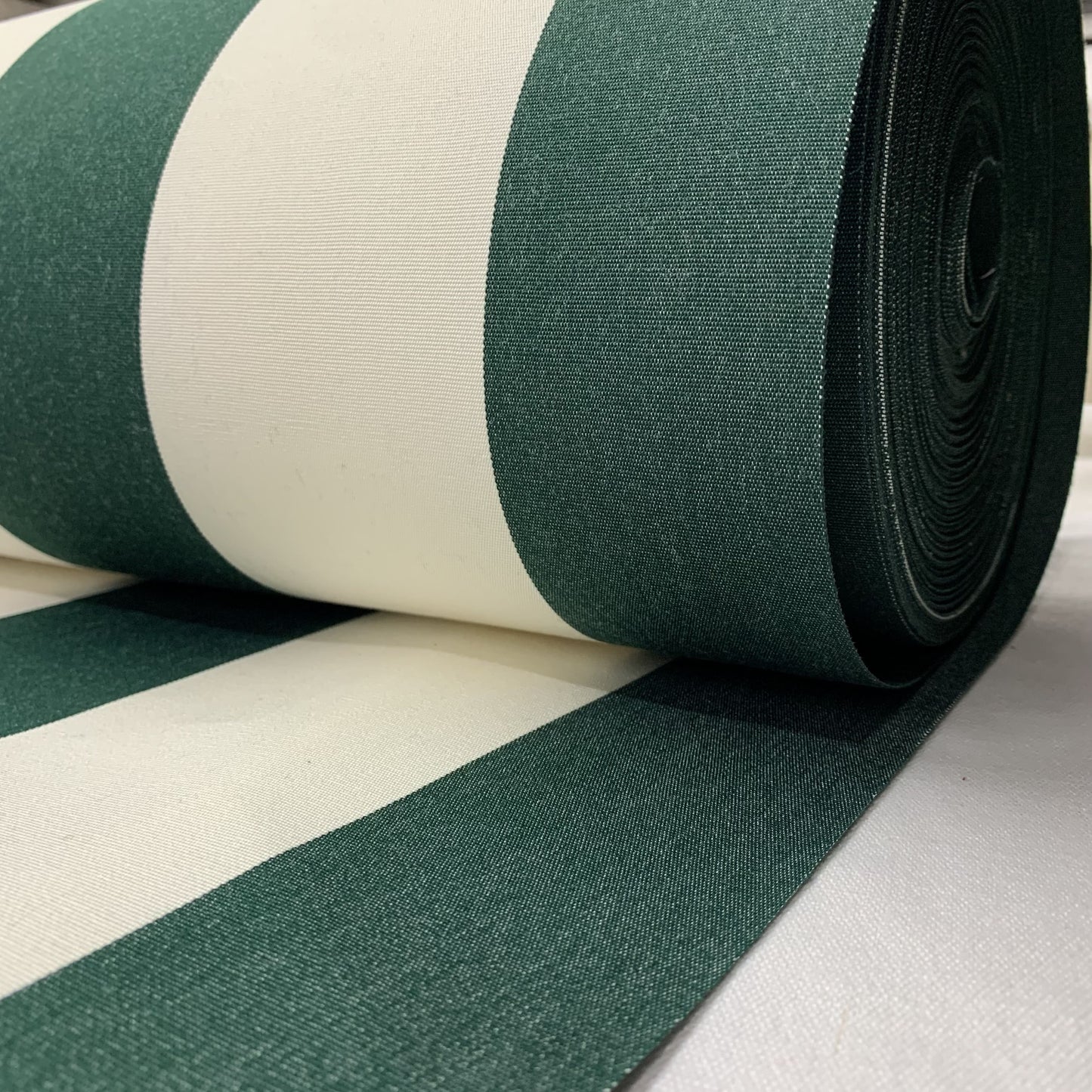 Premium Dark Green with White Stripes Acrylic Fabric