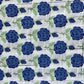 White Blue Floral EmbroideryCotton Fabric 17153