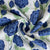 White Blue Floral EmbroideryCotton Fabric 17153